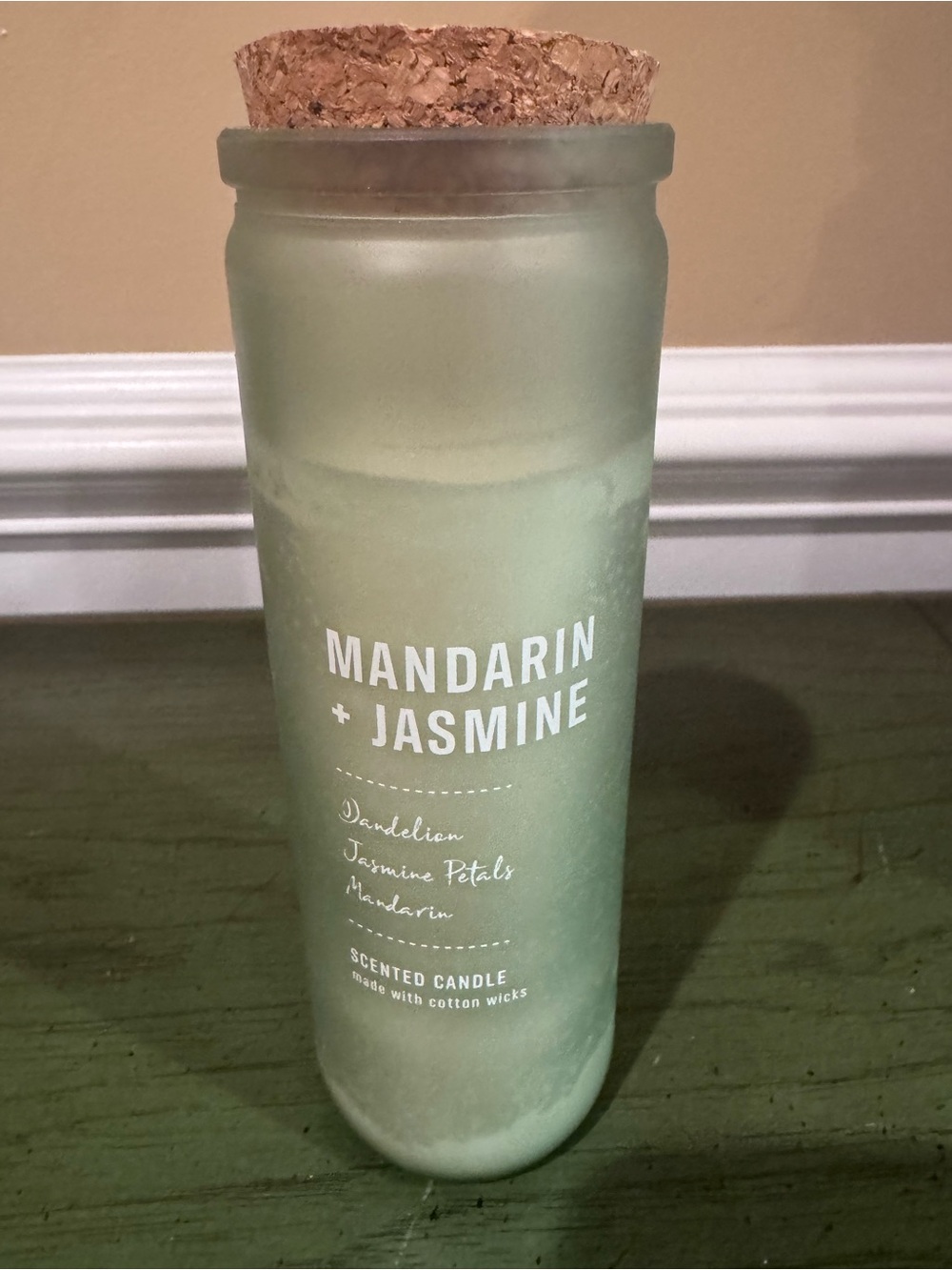 Mandarin + Jasmine Scented Candle — Frosted Green